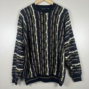 Protege Collection Men's M Sweater Multi-Color 3D Textured Knit Vintage 80s